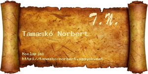 Tamaskó Norbert névjegykártya