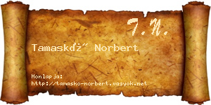 Tamaskó Norbert névjegykártya